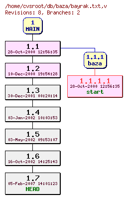 Revision graph of db/baza/bayrak.txt