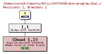 Revision graph of reports/Attic/200704Sratov-program.html