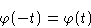 \begin{displaymath}
\varphi(-t)=\varphi(t)\end{displaymath}