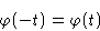 \begin{displaymath}
 \varphi(-t)=\varphi(t)\end{displaymath}