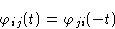 \begin{displaymath}
\varphi_{ij}(t)=\varphi_{ji}(-t)
\end{displaymath}