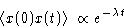 \begin{displaymath}
 \left\langle x(0)x(t)\right\rangle\propto e^{-\lambda t}\end{displaymath}