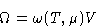 \begin{displaymath}
\Omega = \omega(T,\mu)V
 \end{displaymath}