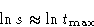 \begin{displaymath}
\ln s \approx \ln t_{\max}
 \end{displaymath}