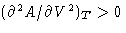 $(\partial^2 A/\partial V^2)_T\gt$