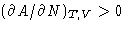 $(\partial A/\partial N)_{T,V} \gt$