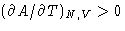 $(\partial A/\partial T)_{N,V} \gt$