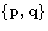 $\{\mathbf{p},\mathbf{q}\}$