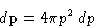 \begin{displaymath}
d\mathbf{p}= 4\pi p^2\,dp\end{displaymath}