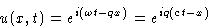 \begin{displaymath}
u(x,t) = e^{i(\omega t - qx)} = e^{iq(ct-x)}\end{displaymath}